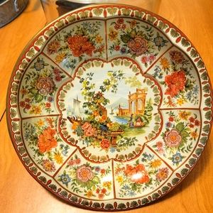 Vintage 1971 Daher Decorated Ware Round Tin Serving Bowl Made England 10.25" d